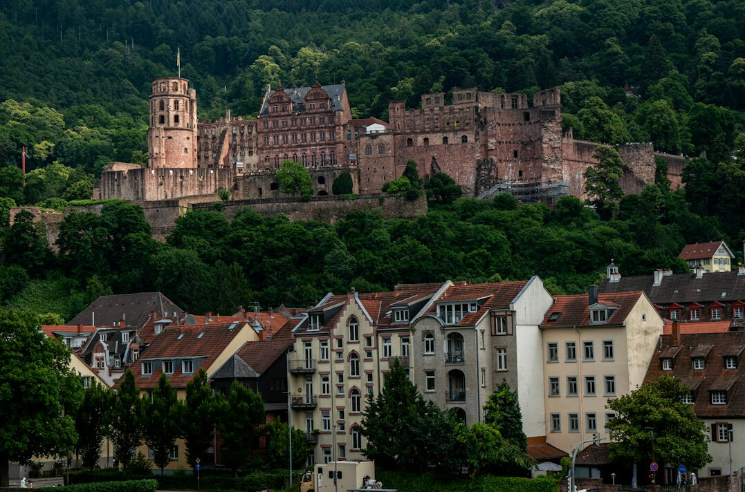 heidelberg castle ruins on hill