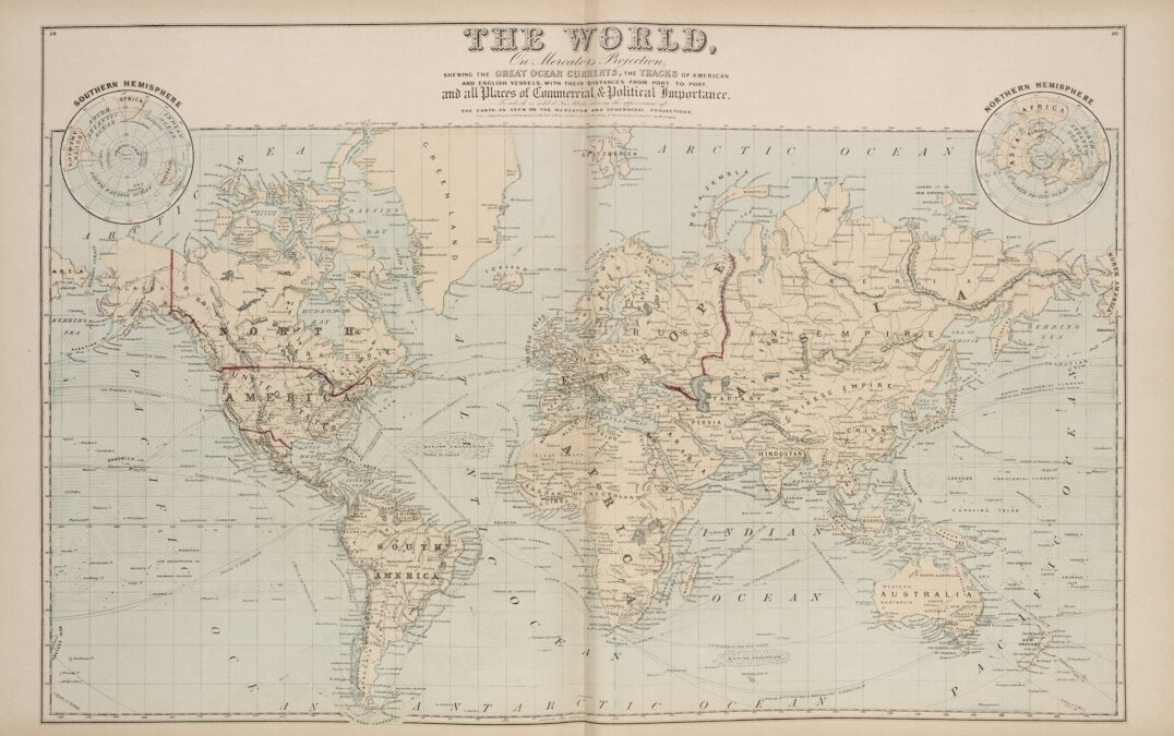 Antique hand-drawn map with intricate detail